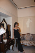 Roma | Black Lace Detail Kurta with Flared Pants