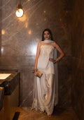 Noor | White Farshi Salwar Set with Lace Detailing